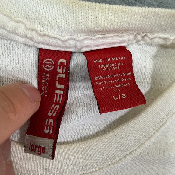 Guess T-Shirt Men Large White Short Sleeve Cotton Crew Neck Basic Logo 90s - Picture 4 of 8